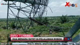 Menara SUTET Roboh Arus Listrik di Kelurahan Kerinci Barat Terputus
