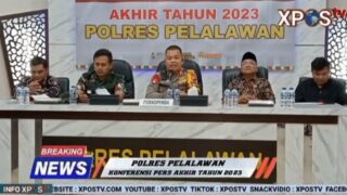 Konferensi Pers Akhir Tahun Kapolres Pelalawan Sampaikan Pencapaian Kinerja Tahun 2023
