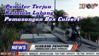 Seorang Pemotor Alami Laka Tunggal Di Pemasangan Box Culvert