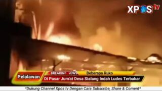 Beberapa Ruko Di Pasar Jum’at Desa Sialang Indah Ludes Terbakar